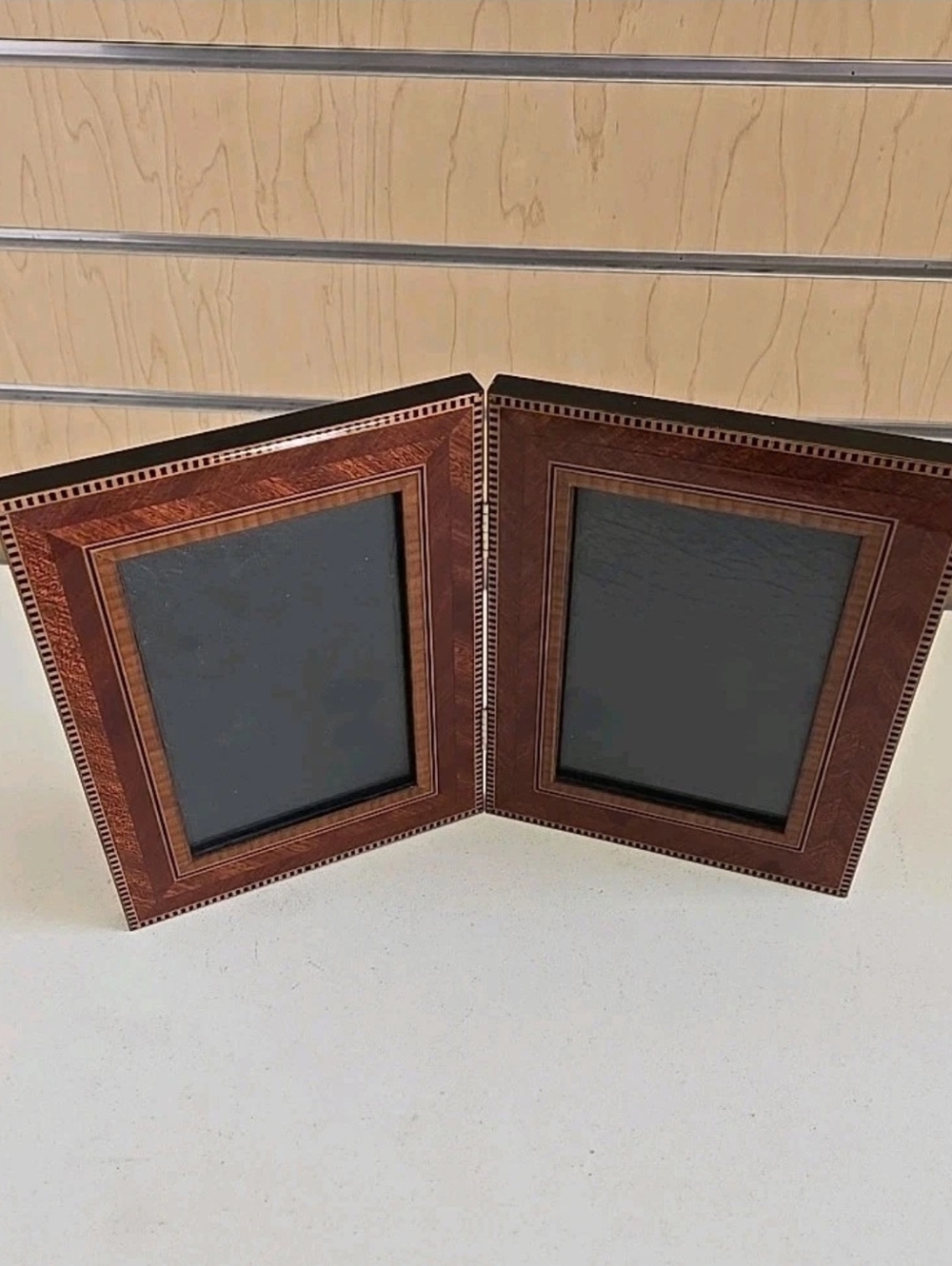 4x6 Double Picture Frame Hinged Photo Frame Black Hang Or Stand